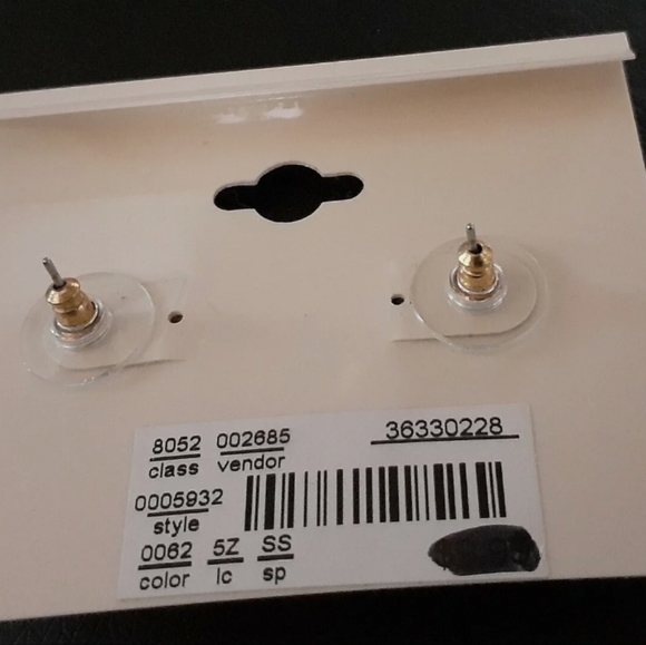 Christopher & Banks Dark Crystal Gold-Colored Post Stud Earrings - Picture 3 of 4